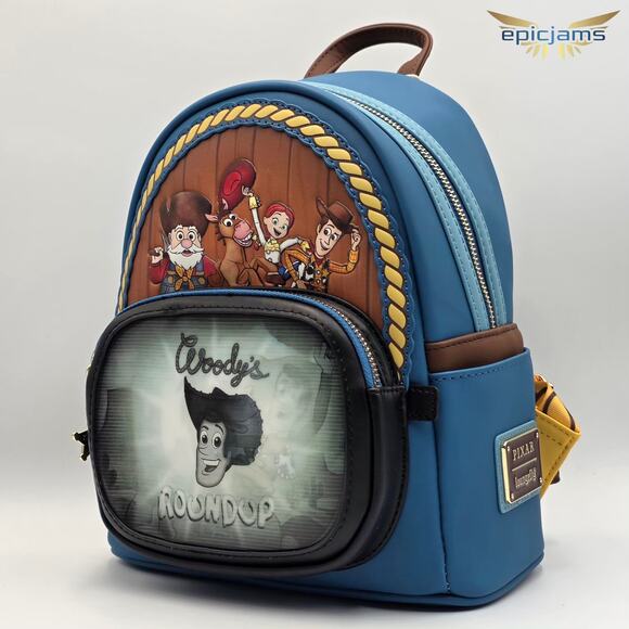 Loungefly Disney Pixar Toy Story Woody’s Roundup Lenticular Mini Backpack Set - Picture 3 of 9